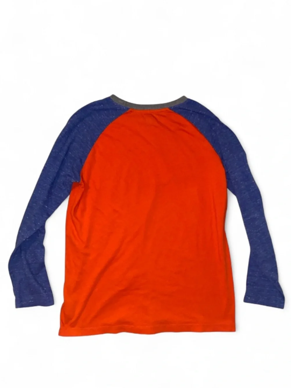 Old Navy Orange Body Long Sleeve Tee with Blue Raglan Sleeves